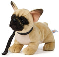 Peluche Bouledogue Français (Beige) - Avec Laisse - 26 cm (Longueur)