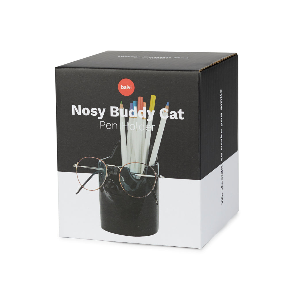 Nosy Buddy Cat Pencil Holder and Glasses Holder