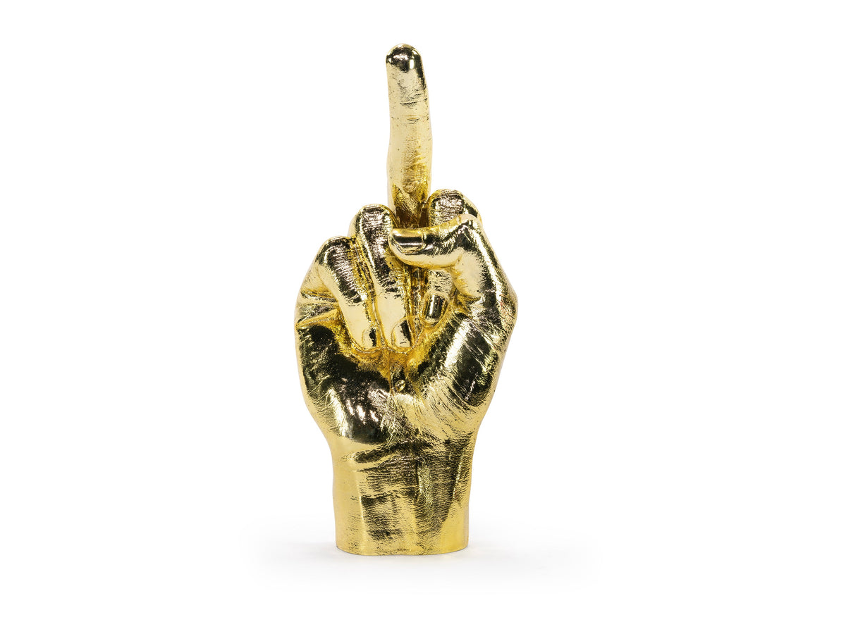 Sculpture Main The Finger Dorée