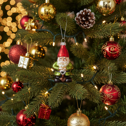 Christmas ball garden gnome