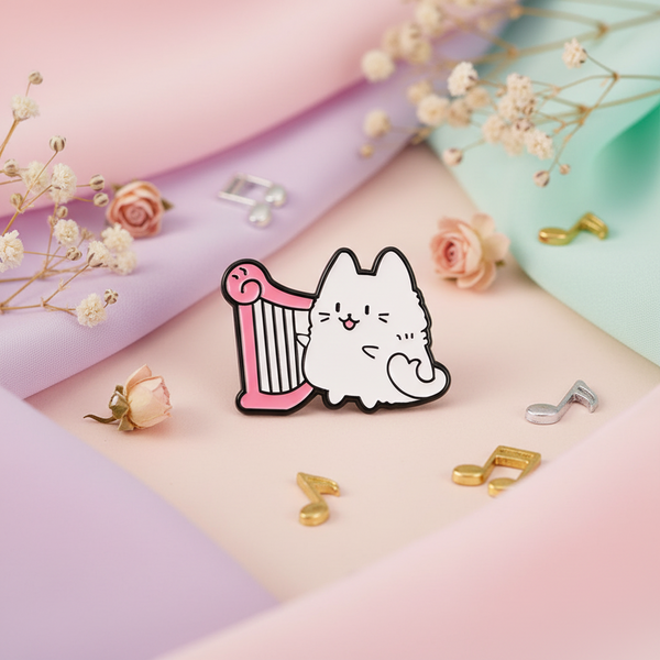 Pin's Chat Harpiste