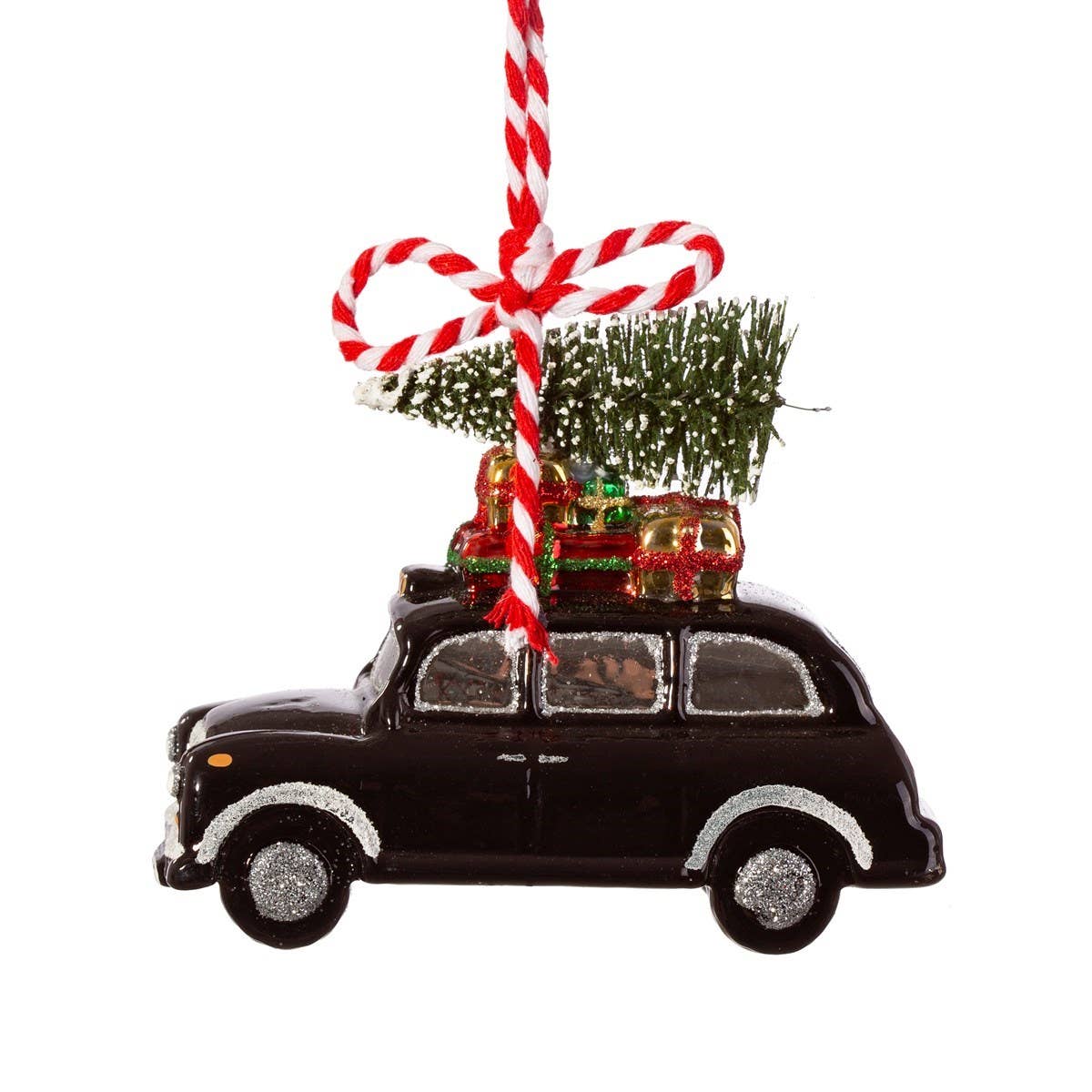 Black Cab Christmas Bauble with Tree