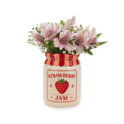 Mini vase de confiture de fraises