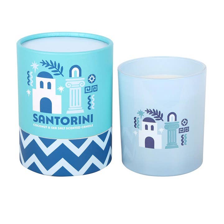 Bougie parfumée Santorin noix de coco et sel marin