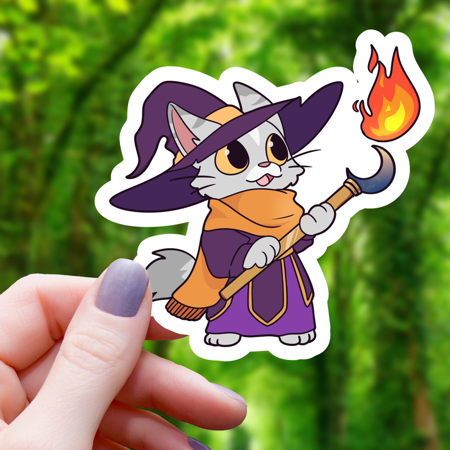 RPG Wizard Cat Sticker