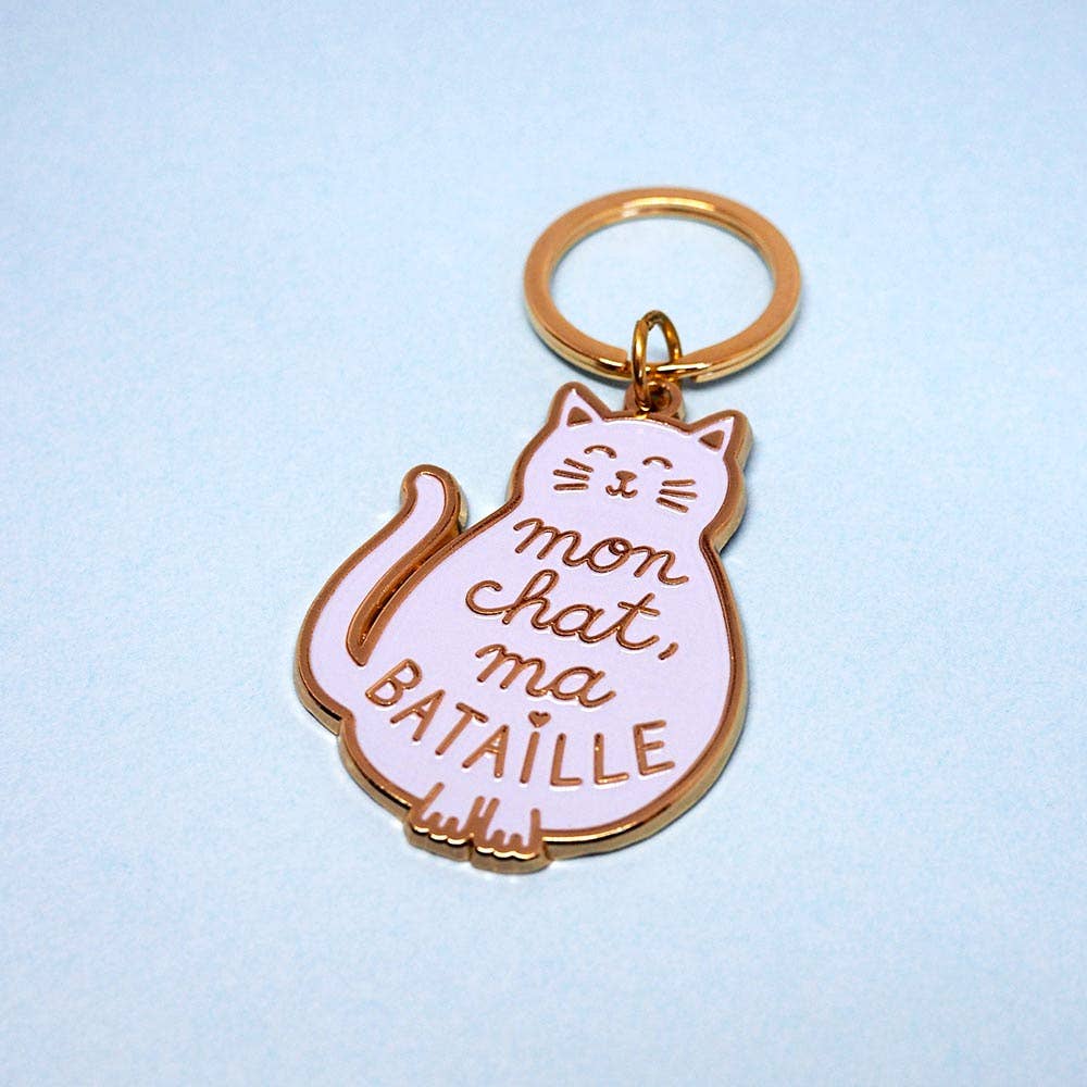 Porte-Clés "Mon Chat, Ma Bataille"