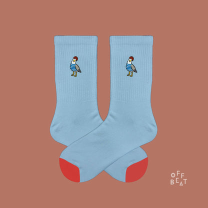 Embroidered Seagull Socks