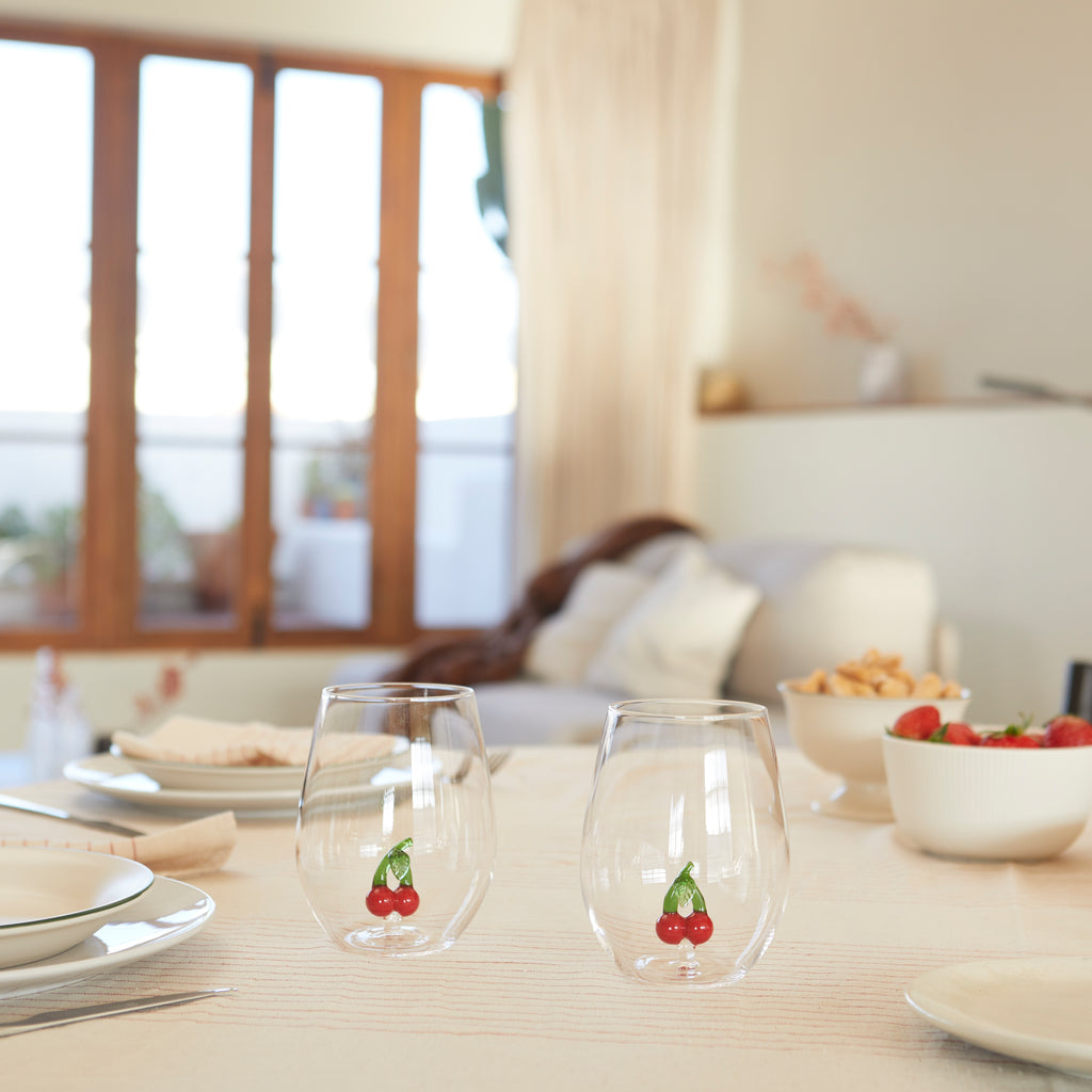 Verres à boire cerises botaniques