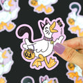 Duck in Cat Halloween Costume Sticker