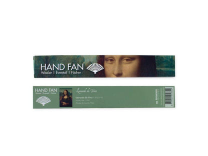 Durable bamboo hand fan printed with Leonardo da Vinci's Mona Lisa