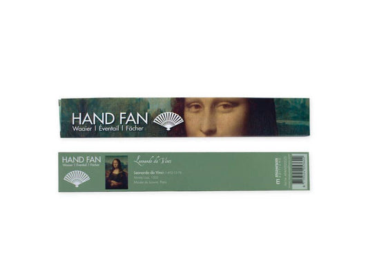 Durable bamboo hand fan printed with Leonardo da Vinci's Mona Lisa