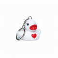 Witte eend sleutelhanger met rood hart