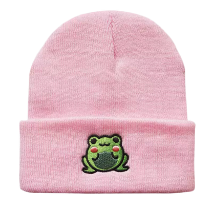 Embroidered Kawaii Frog Hat
