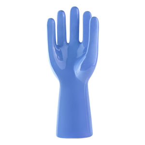 Blauwe hand sieradenhouder