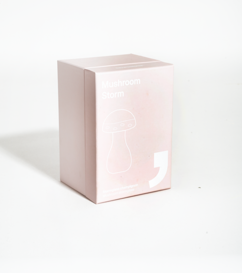 Mushroom storm glass - pastel pink