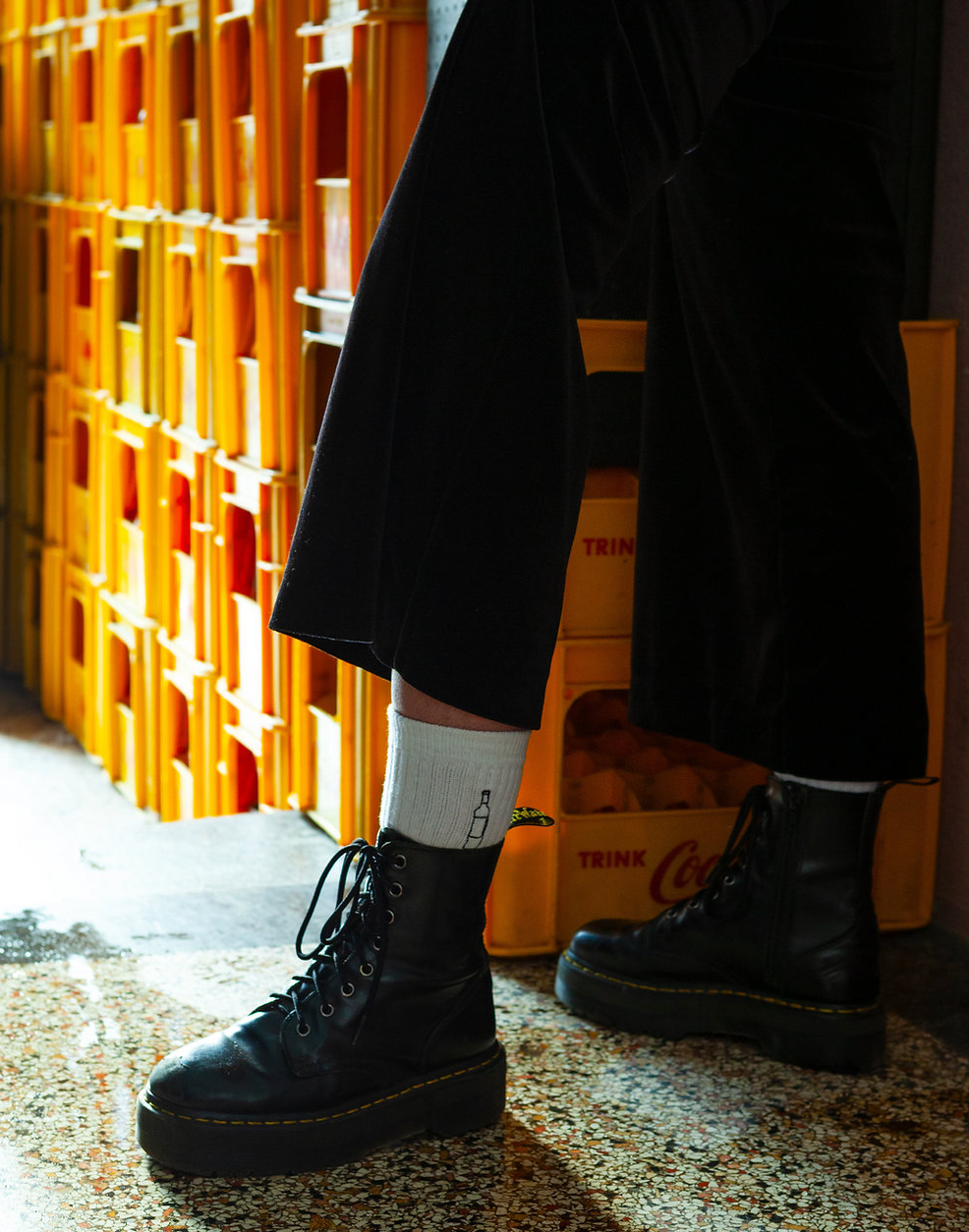 Embroidered sports socks - Wine bottle