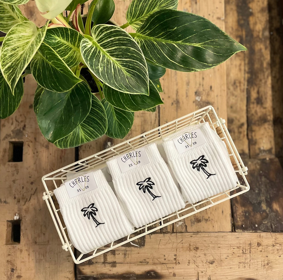 Embroidered sports socks - Palm tree