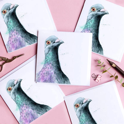 Watercolor Pigeon Greeting Card