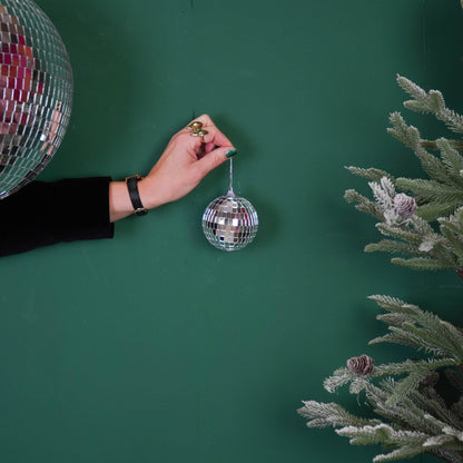 Boule de Noël Disco Argent - 8cm