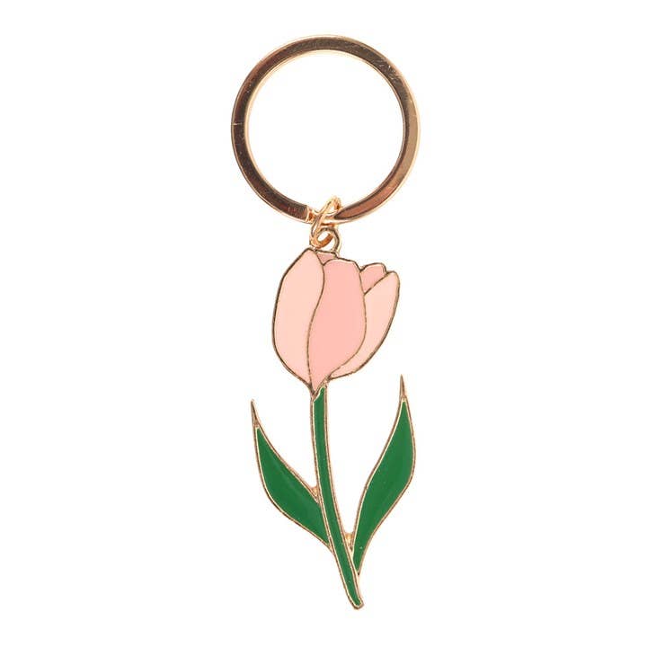 Roze tulp sleutelhanger