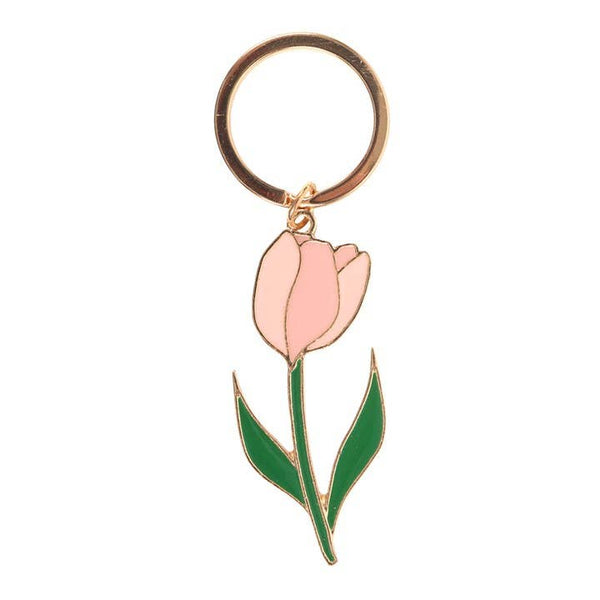 Roze tulp sleutelhanger