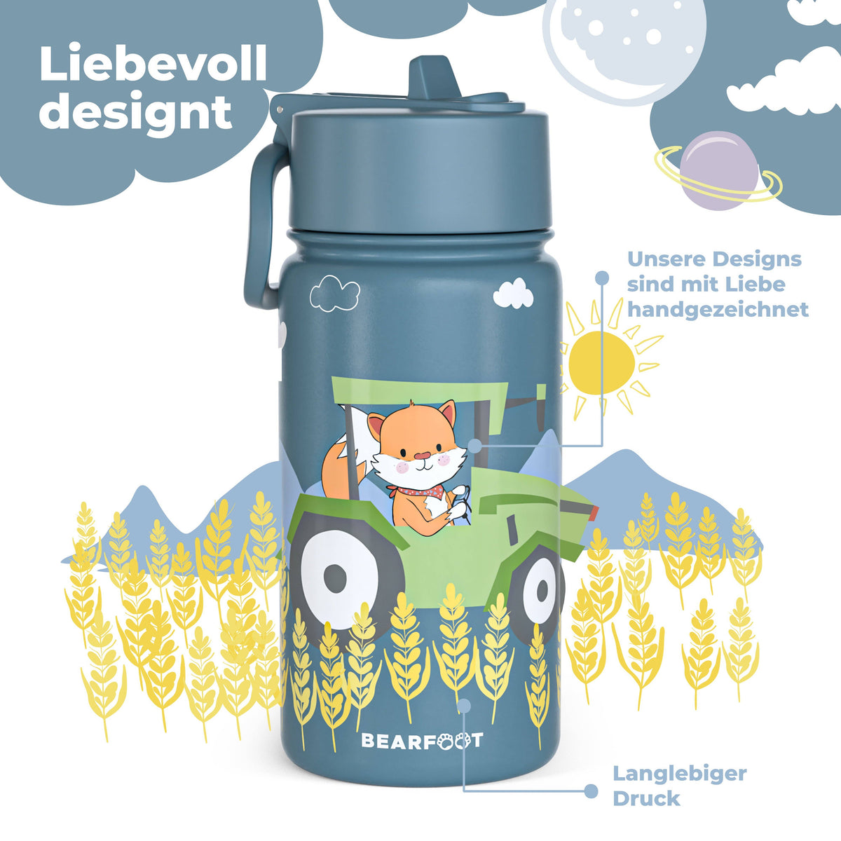 Thermo Kids Stainless Steel Drinking Bottle - Tractor