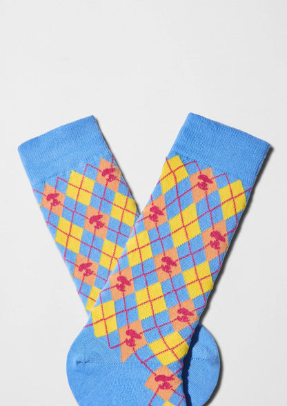 BeSnoopy Diamonds Bleu - Chaussettes 100 % coton biologique
