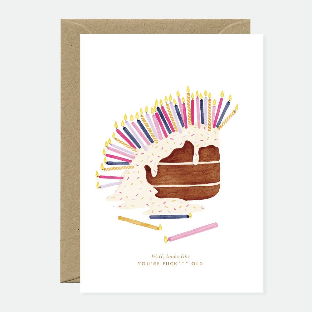 Looks like you're old - Greeting card - Gold foil
