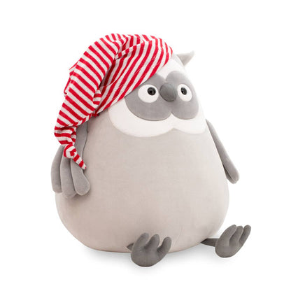 Pluche uil met slaapmuts
