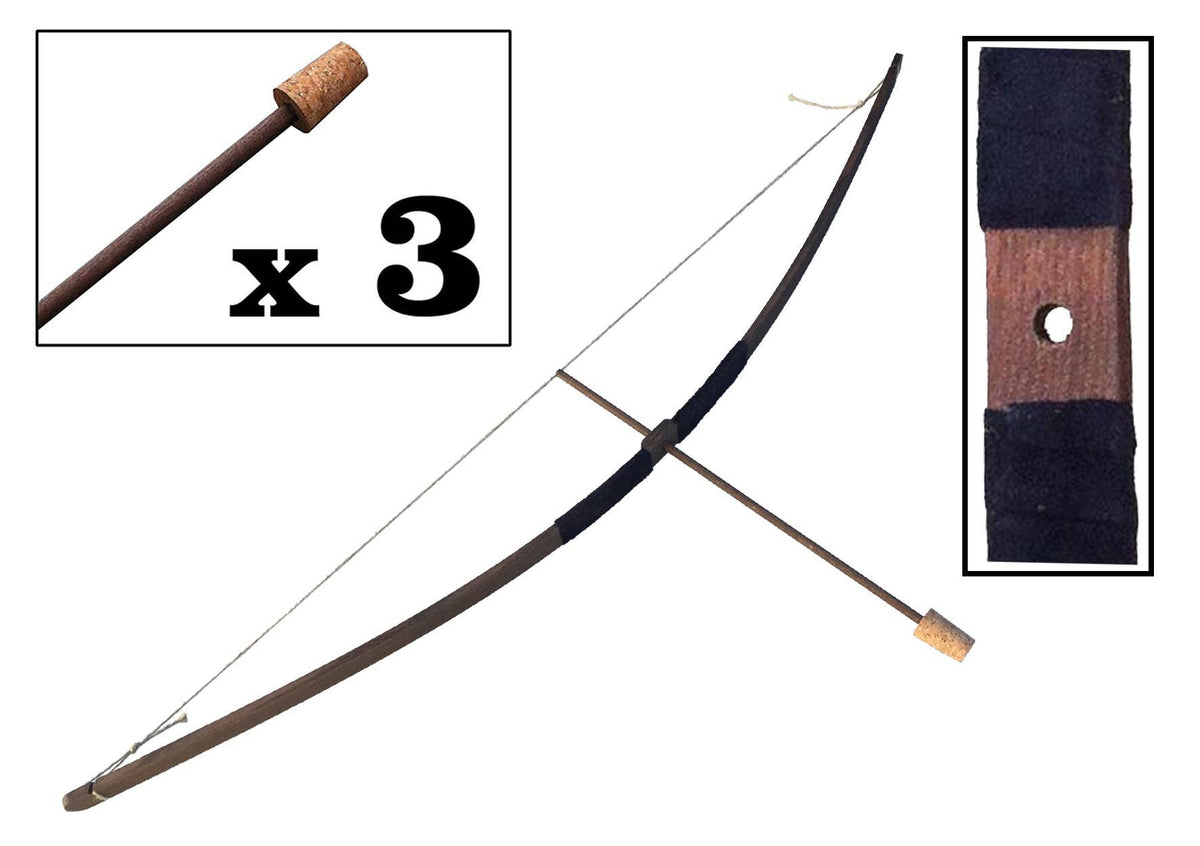 Rustik Suede Bow, Size S Grip + 3 Cork-Tipped Arrows