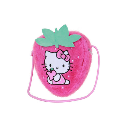 Hello Kitty Plüsch-Schultertasche – Erdbeere