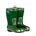 Glazen kerstornament groene regenlaars, 10 cm