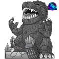 Black and White Godzilla the Destroyer