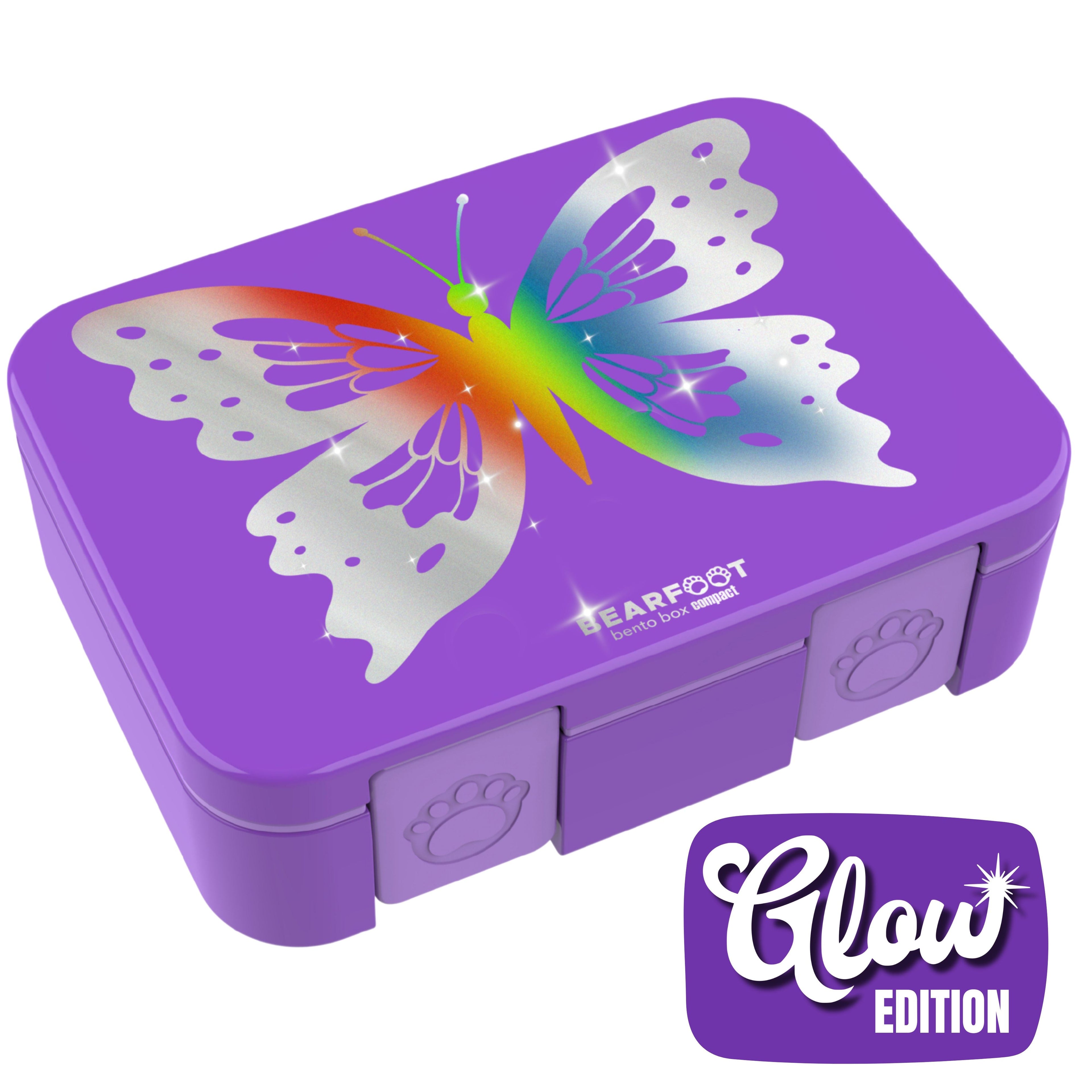 Lunch Box with Compartments, Leakproof - Butterfly GLOW