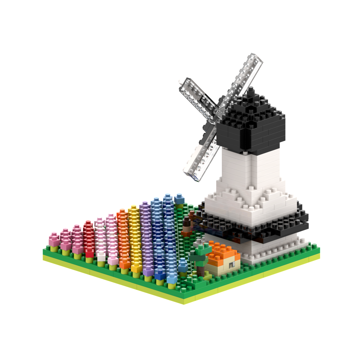 BRIXIES Windmill with Tulips