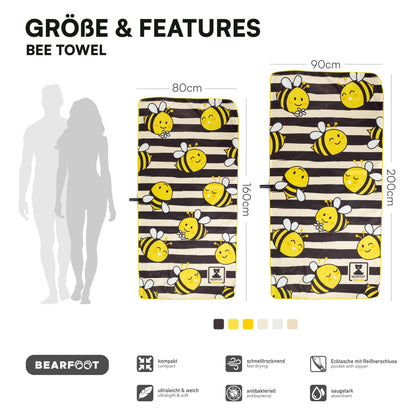 Large microfiber beach towel - Bee