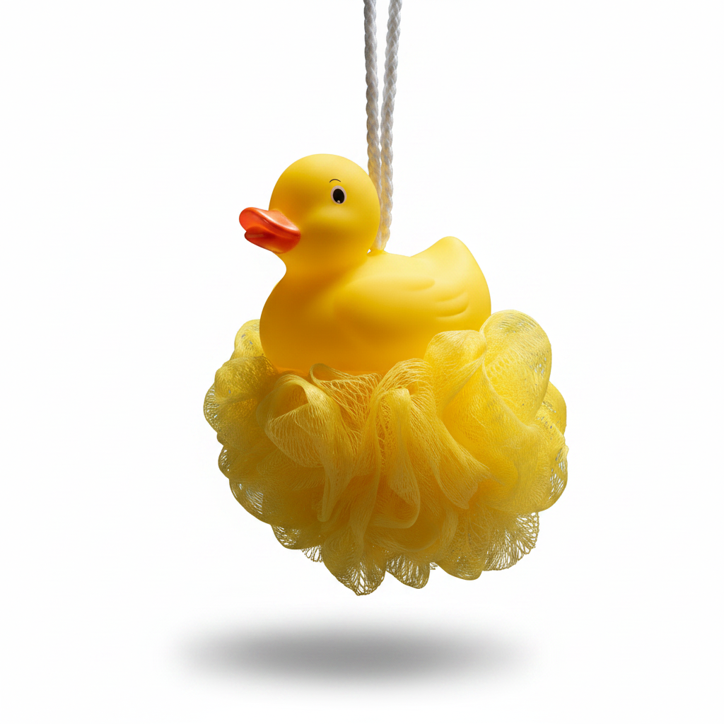 Yellow Duck Shower Puff