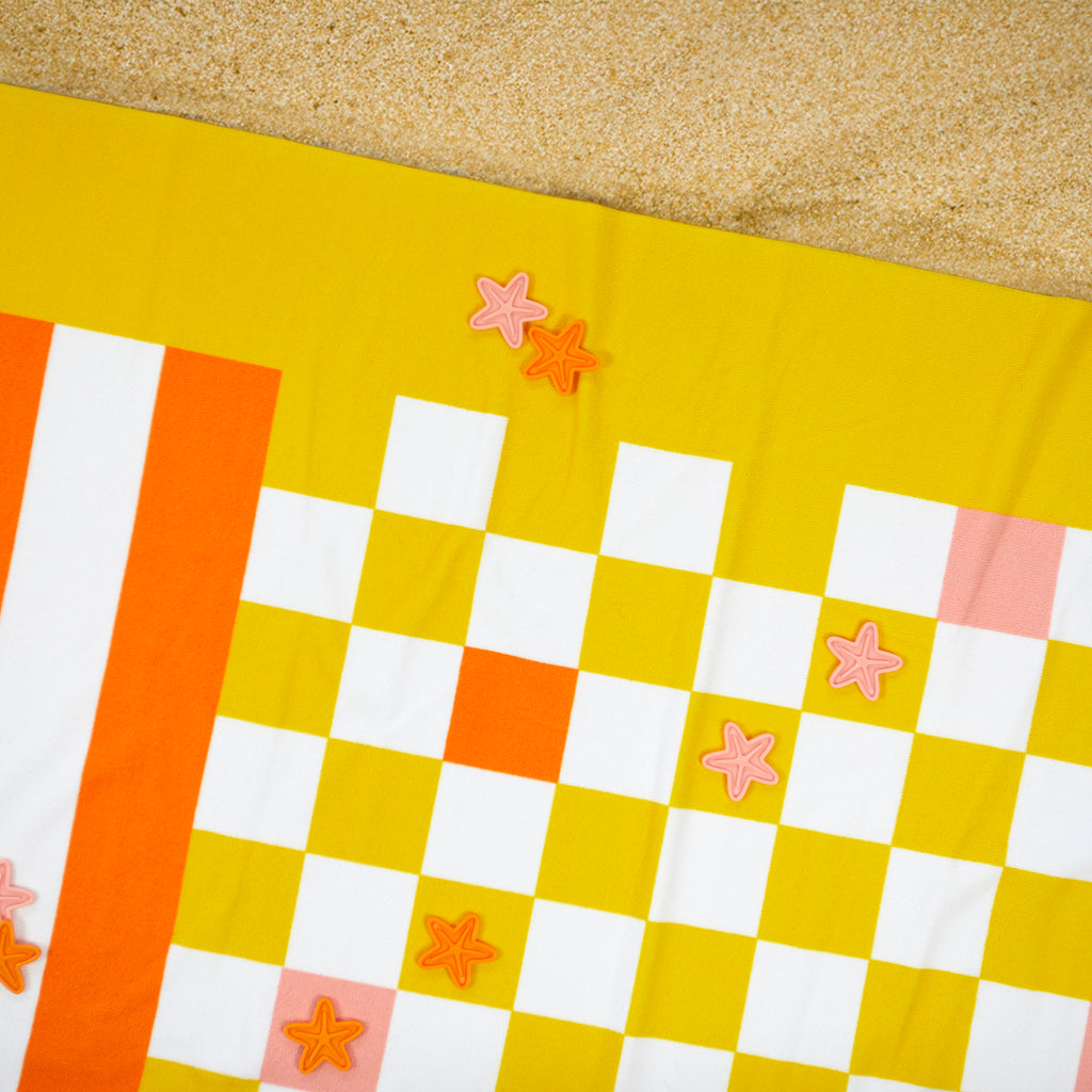 Serviette de plage et jeu Checkers