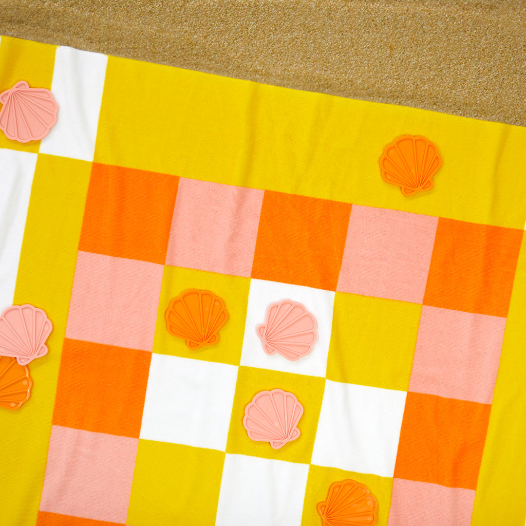 Serviette de plage et jeu Tic Tac Toe