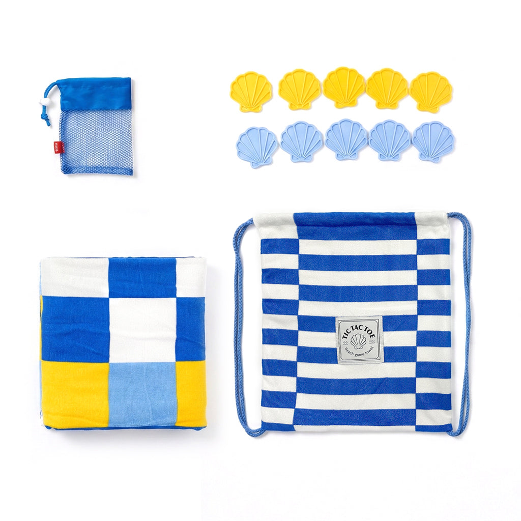 Serviette de plage et jeu Tic Tac Toe