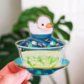 Witte Eend Sticker "Gaiwan - Eend Groene Thee"