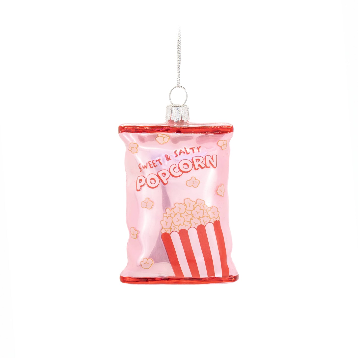 Christmas bauble, popcorn packet
