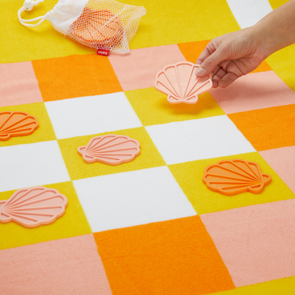 Serviette de plage et jeu Tic Tac Toe