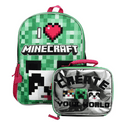 Set sac à dos et boîte à déjeuner Minecraft pour fille