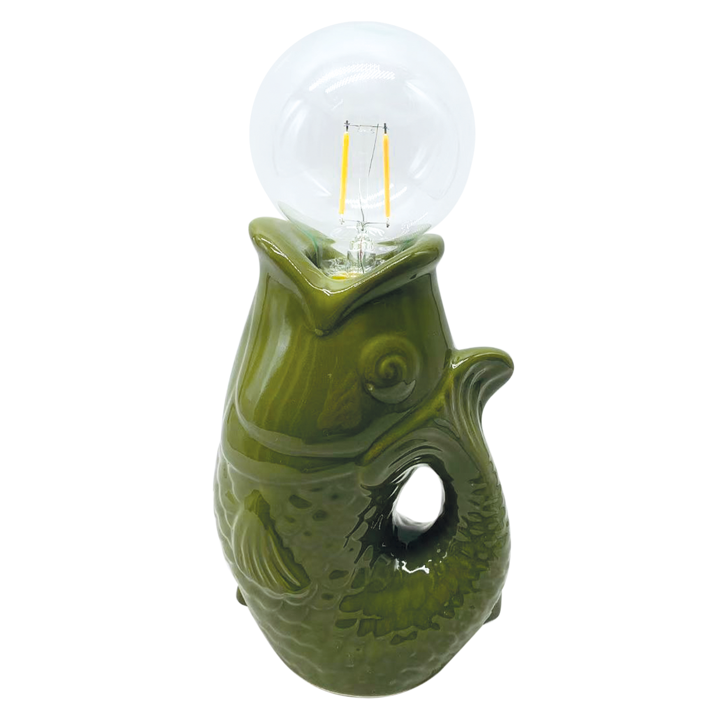 LED fish decoration, khaki, battery-operated, L13.5 W8.2 H27cm