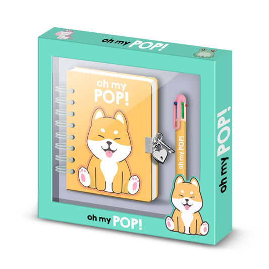 Oh My Pop Shiba-Pack de Journal A5 + Stylo 6 Couleurs