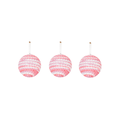 Christmas hangers, Christmas baubles, foam, neon pink, S3, 8 cm