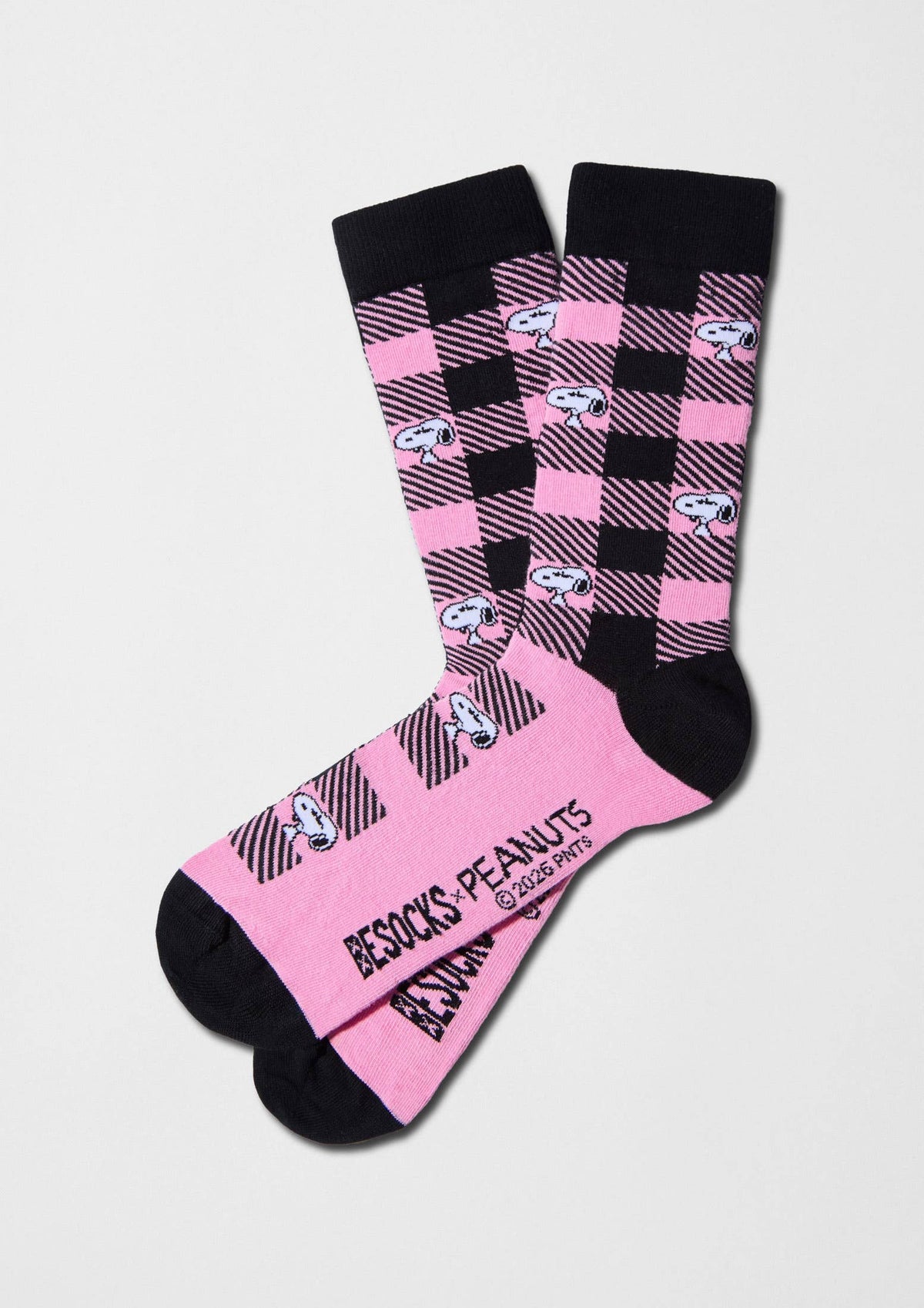 BeSnoopy Tartan Rose - Chaussettes 100 % coton biologique