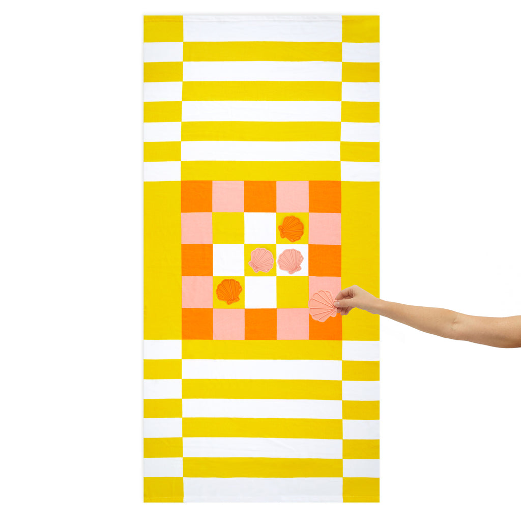 Serviette de plage et jeu Tic Tac Toe