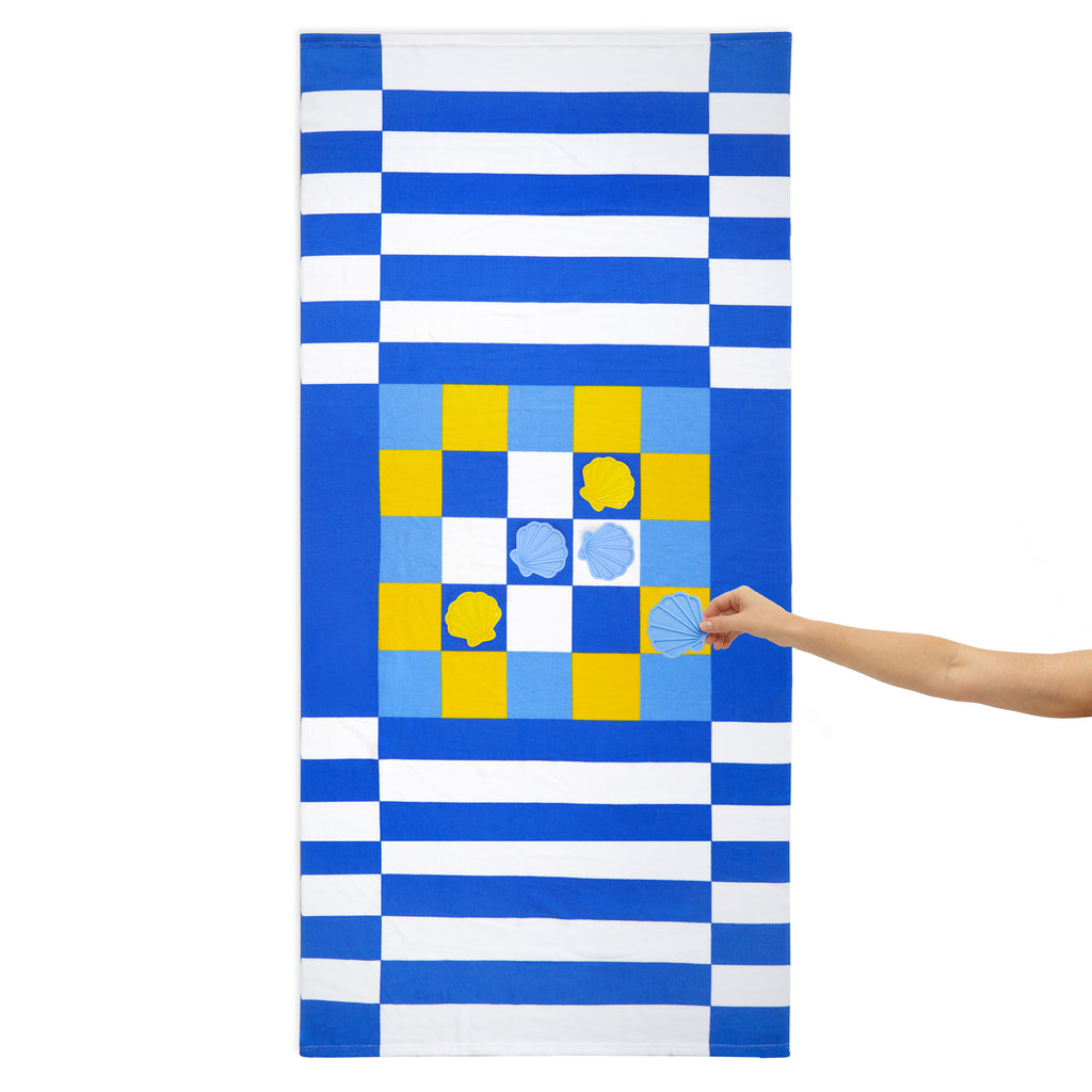 Serviette de plage et jeu Tic Tac Toe